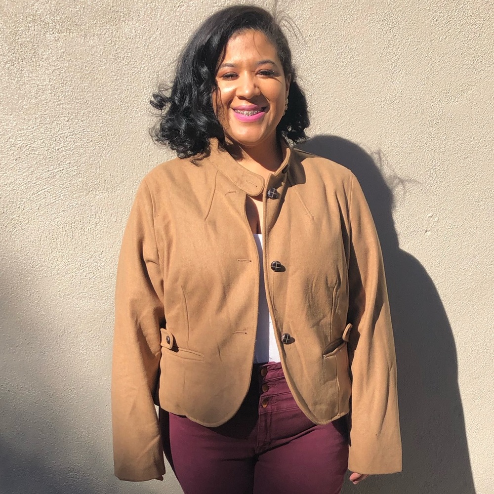 Plus size Tan Pea Coat